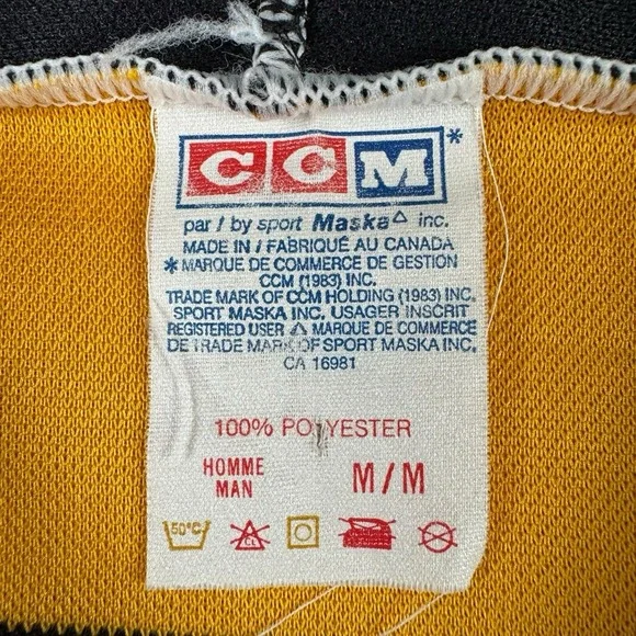 Vintage 90s NHL Boston Bruins Turn Back The Clock Jersey Sz M CCM Maska Hockey - Picture 3 of 5
